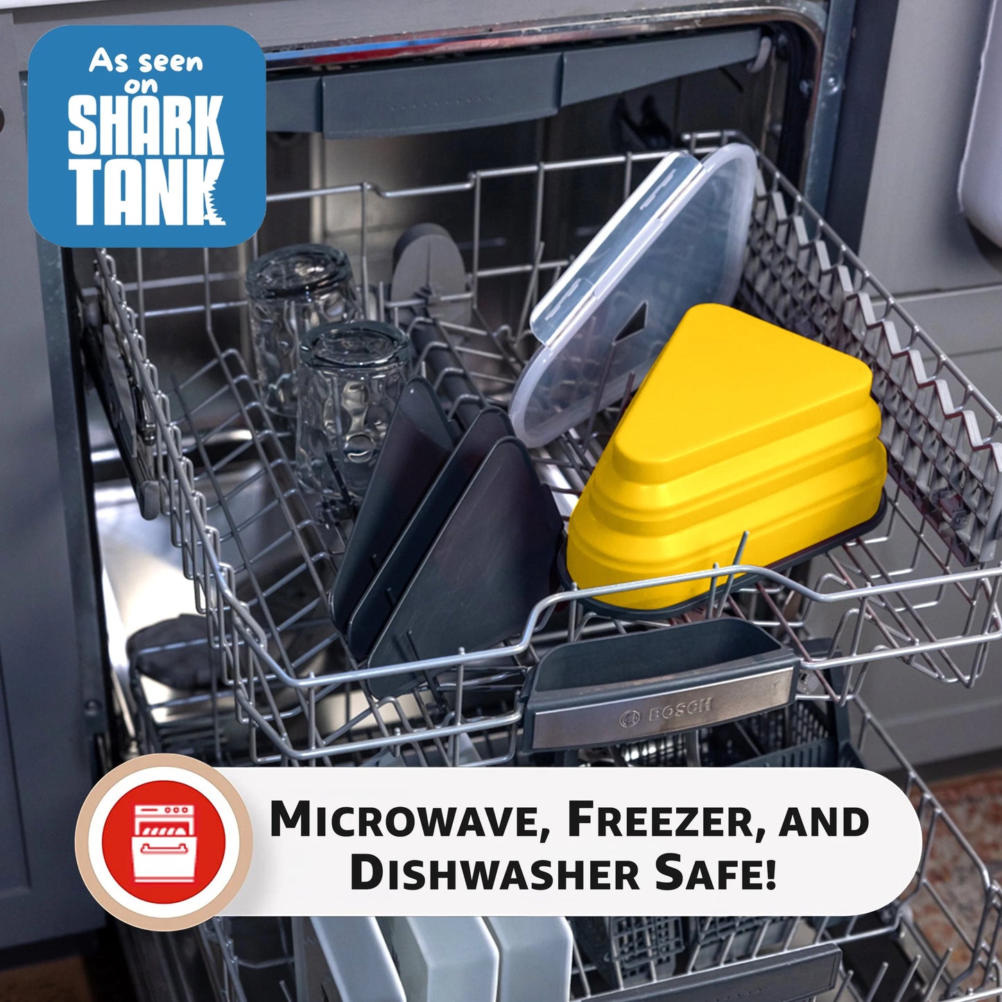 ® Reusable Bpa-Free Silicone Storage Container with 5 Microwavable Trays, Yellow