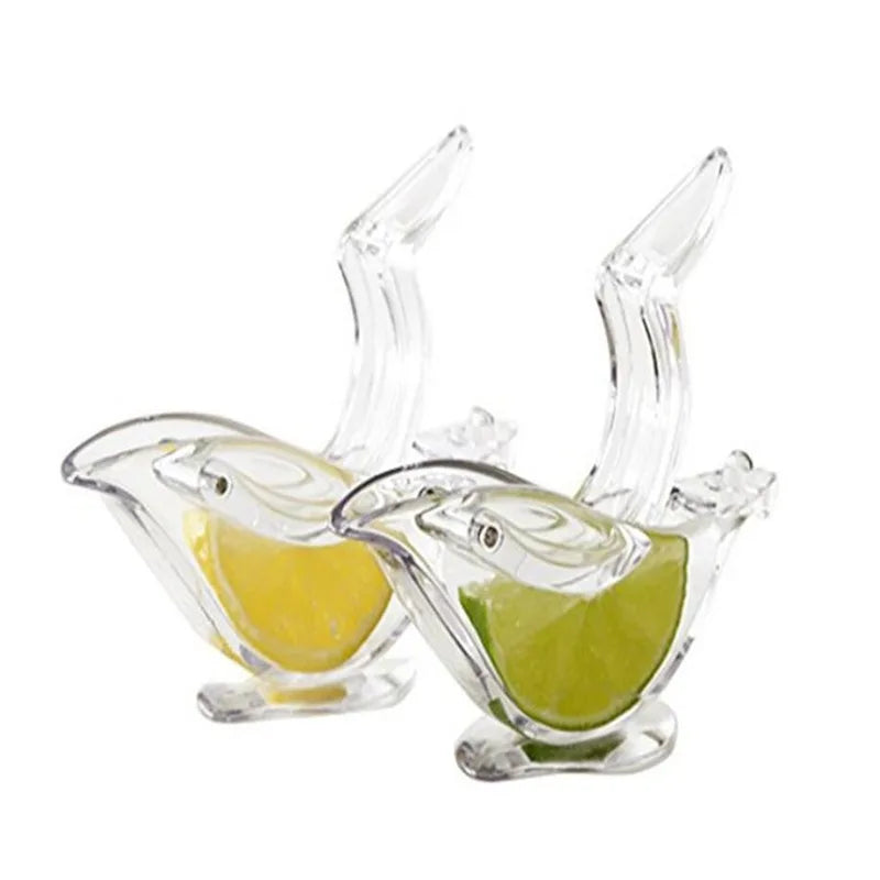 Lemon Manual Juicer Press Squeeze Fruit Mini Manual Juicer Bird Shape Transparent Portable for Orange Kitchen Home Slip Tool