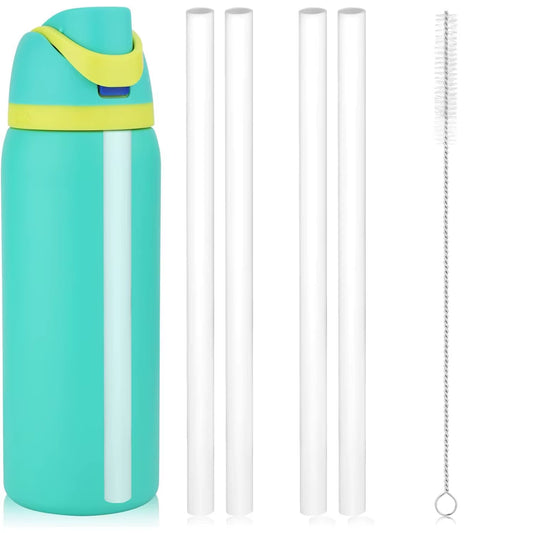 4/6/12PCS Replacement Straws for Owala Water Bottle 24 Oz 32 Oz, Reusable Plastic Straws with Cleaning Brush