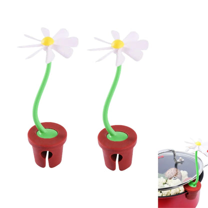 2 Pcs Pot Lid Lifter Silicone Spill Proof Lid Lifter Splash-Proof Steam Release Pan pot lid lifter Kitchen Tool Decoration Pot Lid & Cute Kitchen Accessories (2)