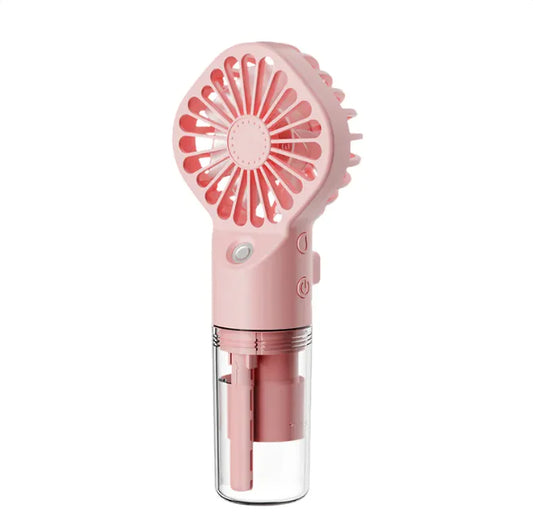 Portable Handheld Spray Fan 4-Speed Water Spray Mist Fan Summer Cooling Artifact USB Charging Summer Supplies Outdoor Mini Fan