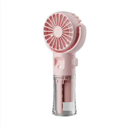 Portable Handheld Spray Fan 4-Speed Water Spray Mist Fan Summer Cooling Artifact USB Charging Summer Supplies Outdoor Mini Fan